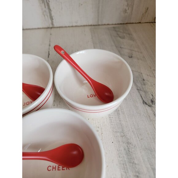 Hallmark Joy Love Cheer mini bowl spoon Xmas set - Picture 3 of 7